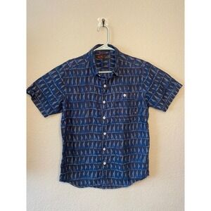 Mountain Hardwear Button Down Shirt Organic Cotton Short Sleeve Blue Small